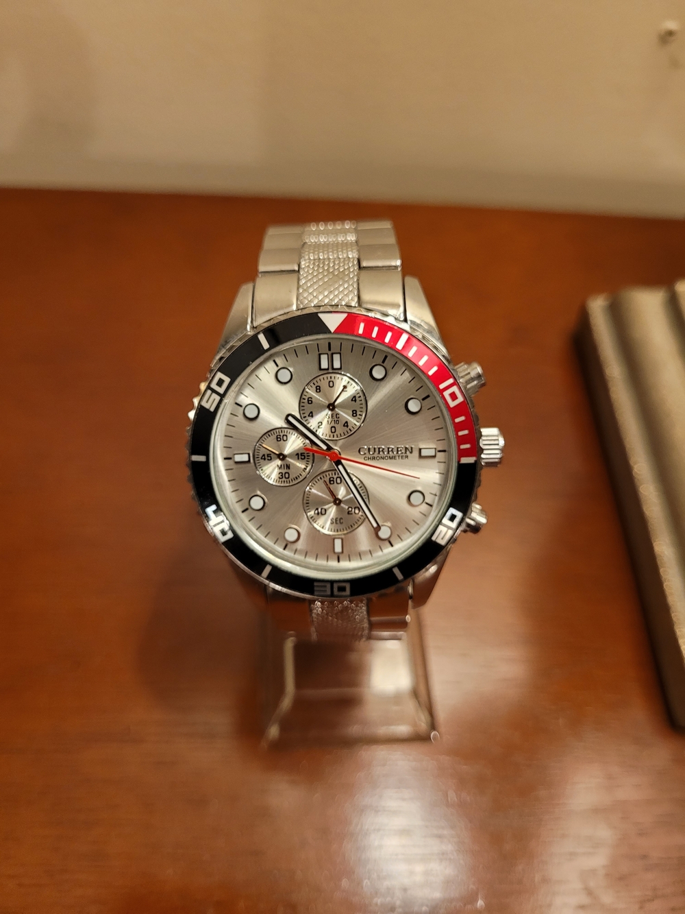 Brand New Curren Silver Chronograph Men's Watch
